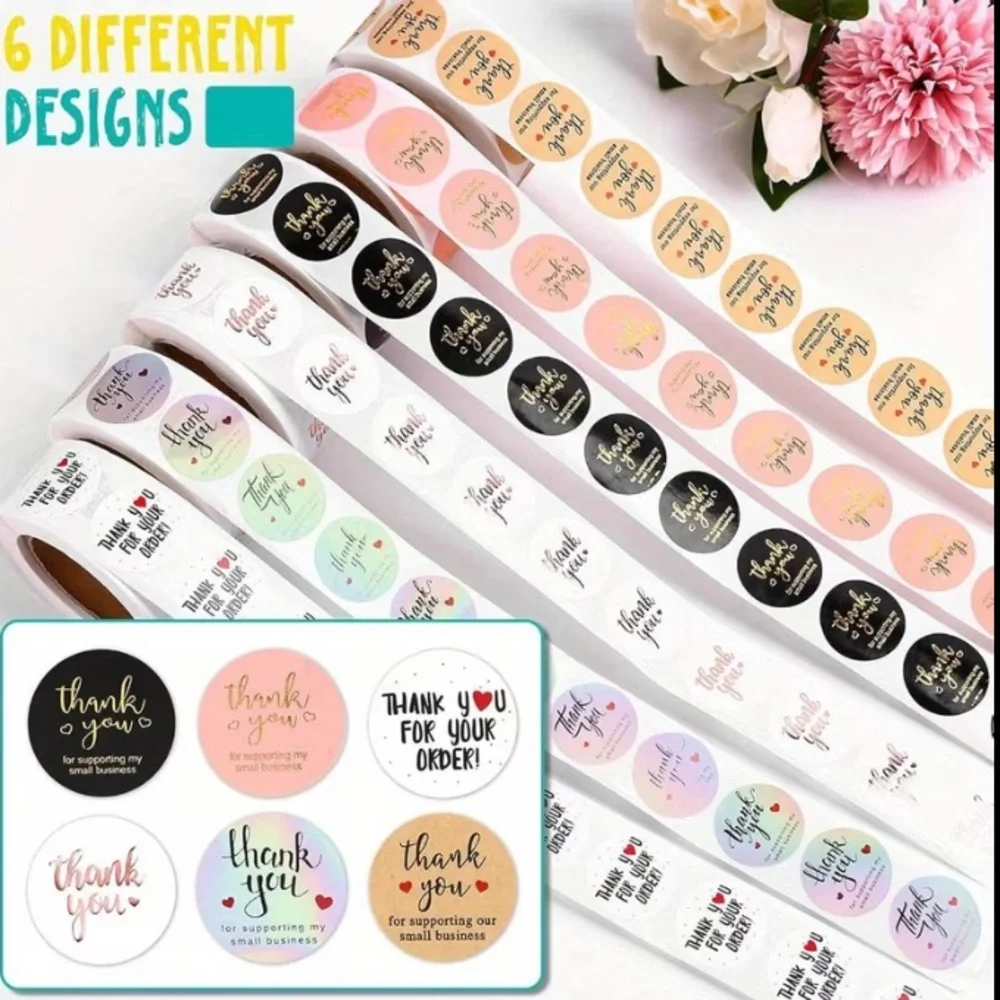 *Buy Now* 500 Thank You Stickers Roll - Choice of 1